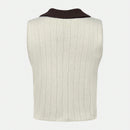 MOD Chaleco De Sueter A Rayas Contrastantes Con Cuello