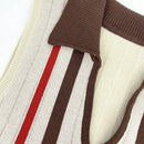 MOD Chaleco De Sueter A Rayas Contrastantes Con Cuello