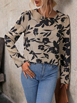 LUNE Camisa De Malla Con Bordado Y Estampado Floral Para Mujer