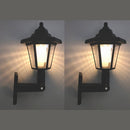 2 luces solares hexagonales para exterior, lámpara de pared LED con panel solar, farol retro, decoración de jardín, luz solar para calle