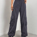 ICON Pantalones Utilitarios De Cintura Baja Con Dobladillo Enrollado Y Bloques De Color En Los Bordes