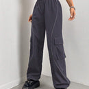 ICON Pantalones Utilitarios De Cintura Baja Con Dobladillo Enrollado Y Bloques De Color En Los Bordes