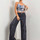 ICON Pantalones Utilitarios De Cintura Baja Con Dobladillo Enrollado Y Bloques De Color En Los Bordes