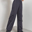 ICON Pantalones Utilitarios De Cintura Baja Con Dobladillo Enrollado Y Bloques De Color En Los Bordes
