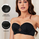 Wingslove Sujetador Sin Tirantes De Encaje Sexy Suave Y Levantado Para Mujer