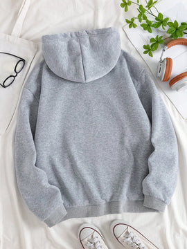 Slayr sudadera con capucha casual de invierno para mujer con estampado de lema