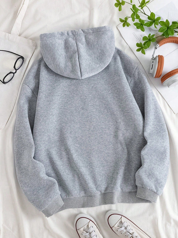 Slayr sudadera con capucha casual de invierno para mujer con estampado de lema