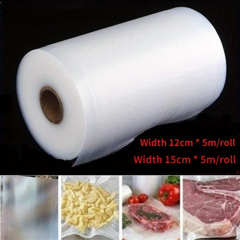 Bolsas de sellador de vacío para almacenamiento de alimentos - Mantén las comidas frescas con material PE duradero, rollos de 12/15/17/20/22/25/28cm x 500cm, diseño transparente para etiquetado fácil, bolsas de sellador de vacío para alimentos.