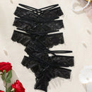 Conjunto de ropa interior romantica y sensual de diseno de encaje para mujeres (5 piezas)