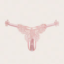 ROMWE Kawaii Tanga Adornada Con Forma De Mariposa De Encaje Para Mujer