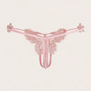 ROMWE Kawaii Tanga Adornada Con Forma De Mariposa De Encaje Para Mujer