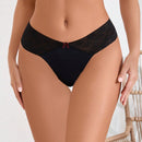 Lenceria De Tanga Decorada Con Encaje Y Parche De Lazo