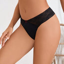 Lenceria De Tanga Decorada Con Encaje Y Parche De Lazo