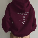 Dazy sudadera con capucha minimalista con estampado de letras para mujer, uso casual diario