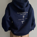 Dazy sudadera con capucha minimalista con estampado de letras para mujer, uso casual diario