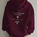 Dazy sudadera con capucha minimalista con estampado de letras para mujer, uso casual diario
