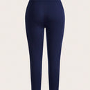 Pantalones Elasticos Skinny Con Rayas En Los Lados Y Detalle De Nudo En La Cintura Para Mujeres