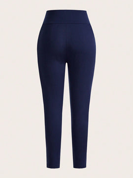 LUNE Pantalones Elasticos Skinny Con Rayas En Los Lados Y Detalle De Nudo En La Cintura Para Mujeres
