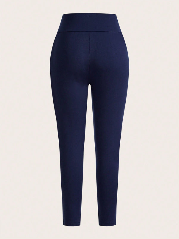 LUNE Pantalones Elasticos Skinny Con Rayas En Los Lados Y Detalle De Nudo En La Cintura Para Mujeres