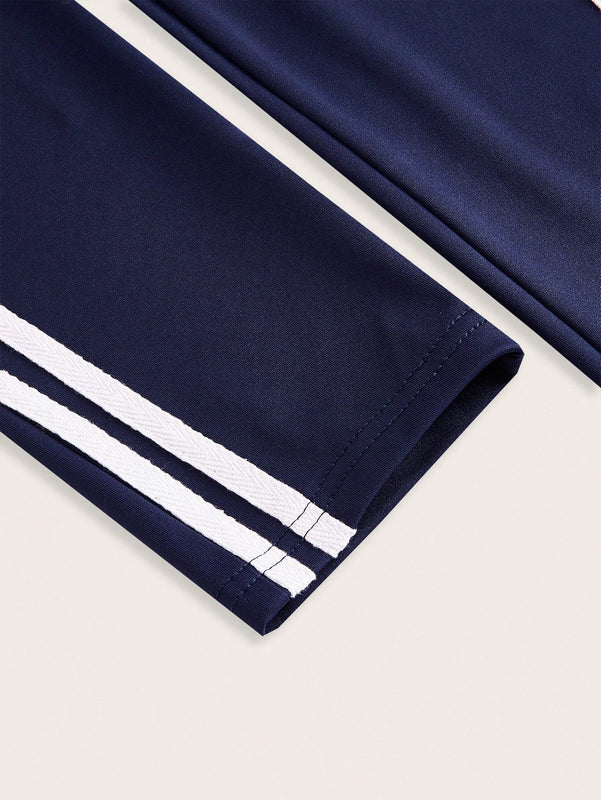 Pantalones Elasticos Skinny Con Rayas En Los Lados Y Detalle De Nudo En La Cintura Para Mujeres