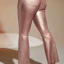 SXY Pantalones Acampanados De Pu Rosa