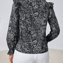 Frenchy Camisa De Mujer Con Estampado De Cachemira Y Detalle De Encaje