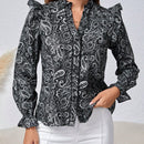 Frenchy Camisa De Mujer Con Estampado De Cachemira Y Detalle De Encaje