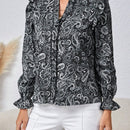 Frenchy Camisa De Mujer Con Estampado De Cachemira Y Detalle De Encaje
