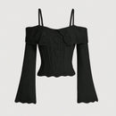 MOD Sueter De Hombro Descubierto Negro