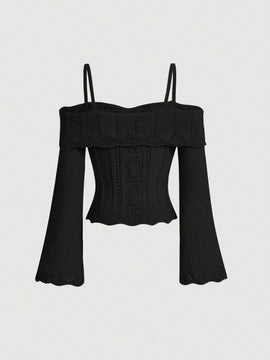 MOD Sueter De Hombro Descubierto Negro