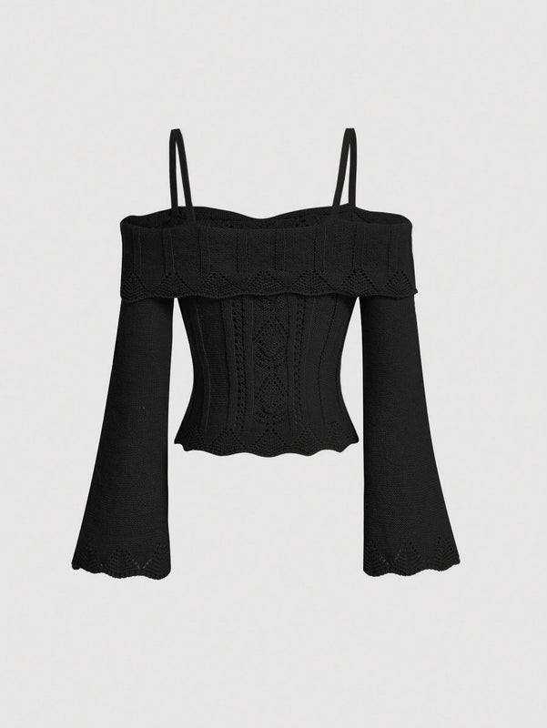 MOD Sueter De Hombro Descubierto Negro