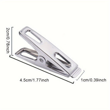 1/3/5/20/40 piezas de pinzas de ropa de acero inoxidable, clips Sanll duraderos y versátiles, pinzas de ropa resistentes, clips metálicos, ideales para ropa, calcetines, sellado de alimentos y fotos, pinzas multiusos y prácticas