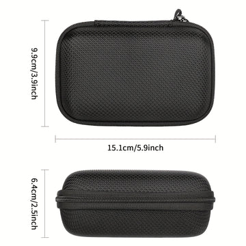 Estuche para altavoz JBL Go3, funda rígida de nailon con malla, anti deformación, anti rayones, forro interior de franela, bolsillo de malla, cierre con cremallera, doble negro