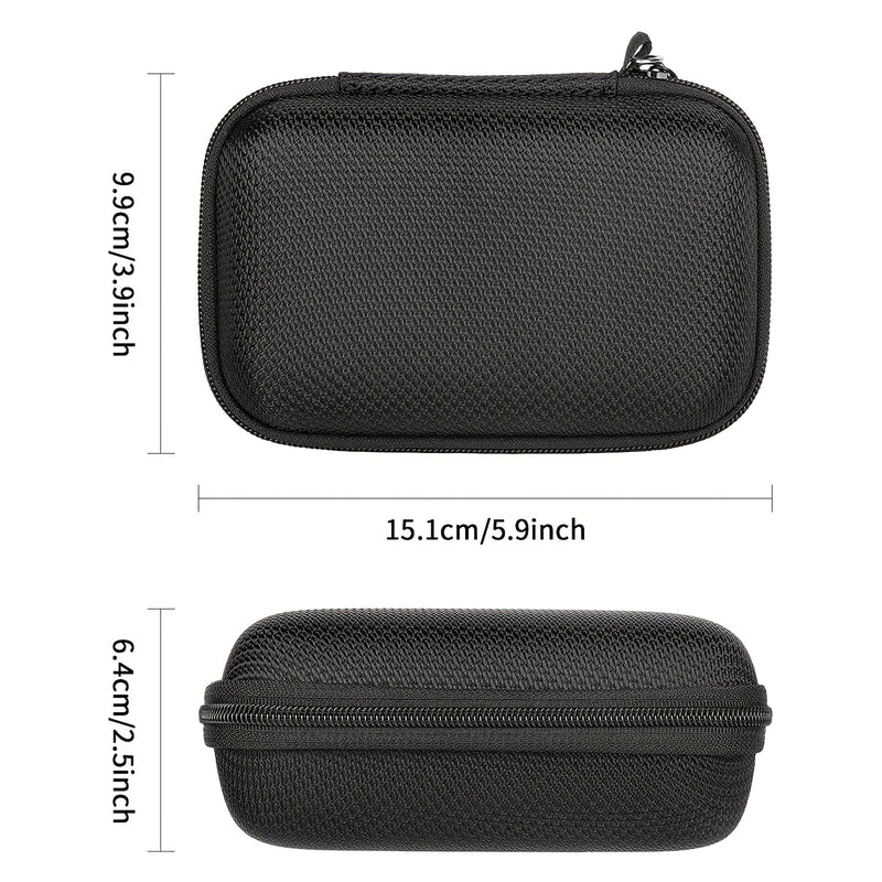Estuche para altavoz JBL Go3, funda rígida de nailon con malla, anti deformación, anti rayones, forro interior de franela, bolsillo de malla, cierre con cremallera, doble negro