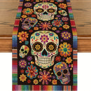 Mantel individual del Día de Muertos mexicano: Flores festivas y calaveras de azúcar decoran su hogar para el Día de los Muertos - Disponible en 5 tamaños