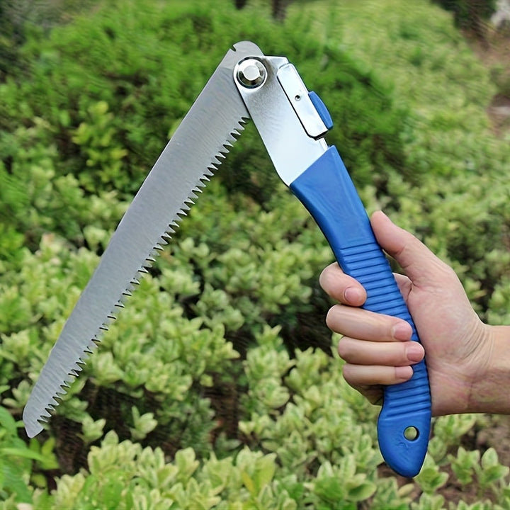 Sierra Plegable Portátil con Hoja Reemplazable - Tijeras de Jardinería Manuales para Recortar Ramas, Construcción Duradera de Plástico y Metal, Mango Azul Ergonómico para Jardinería, Paisajismo, Proyectos DIY, Tijeras de Podar