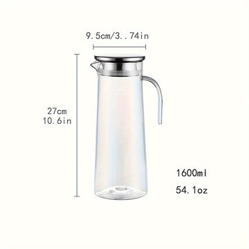 1pc Cubo de hielo de gran capacidad Jarra de bebidas, Jarra de agua de policarbonato para bebidas frías, cerveza, con tapa de filtro y pico de vertido fácil, duradero y transparente
