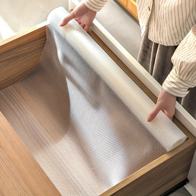 1 Rollo de Forro para Gabinetes de Cocina, Forro para Estante y Cajón, Alfombrilla Impermeable Antideslizante a Prueba de Polvo para Nevera y Mesa, Papel Multiusos para Armarios de Cocina, Material Espeso EVA, Forros para Estanterías