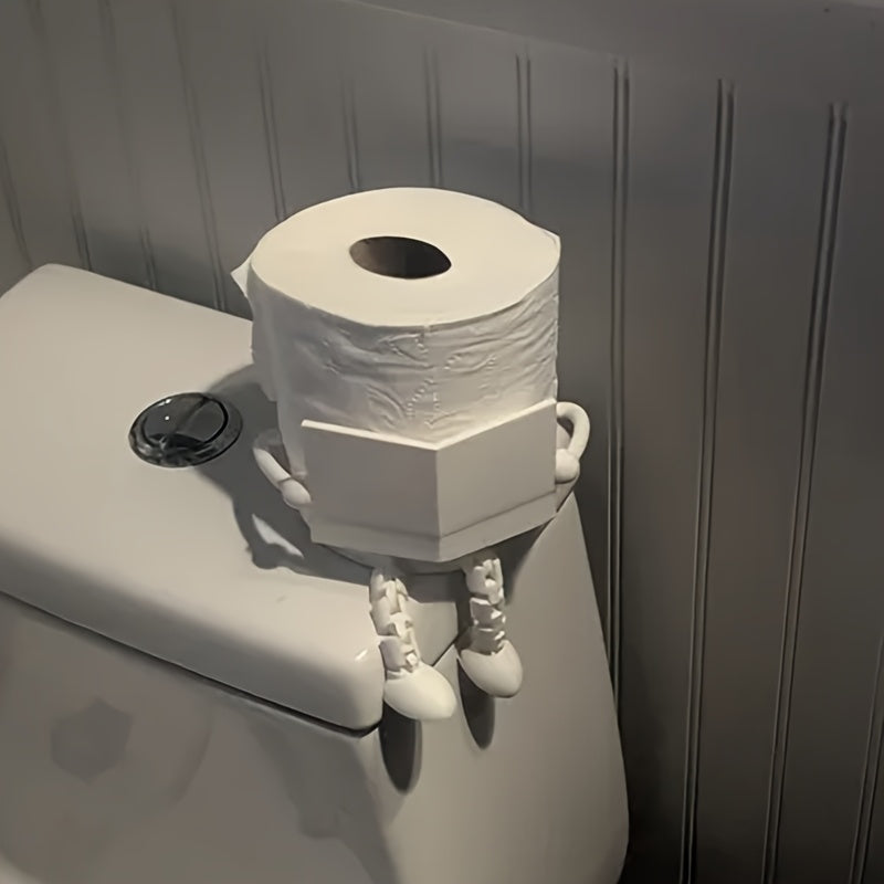 Soporte de papel higiénico divertido - Práctico y artístico con diseño de articulaciones móviles, adecuado para oficina, baño de casa o cualquier baño.