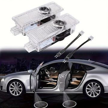 2 piezas para for bmw, luces LED de proyector de logo, blanco, fácil de instalar, no eléctricas, 12-24V, capa protectora transparente, perfectas para el diseño de rendimiento de for bmw, luz de bienvenida escalonada, accesorios de iluminación para coches