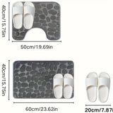 Conjunto de dos piezas de alfombra de baño absorbente antideslizante con memoria de guijarros, sencilla y cómoda
