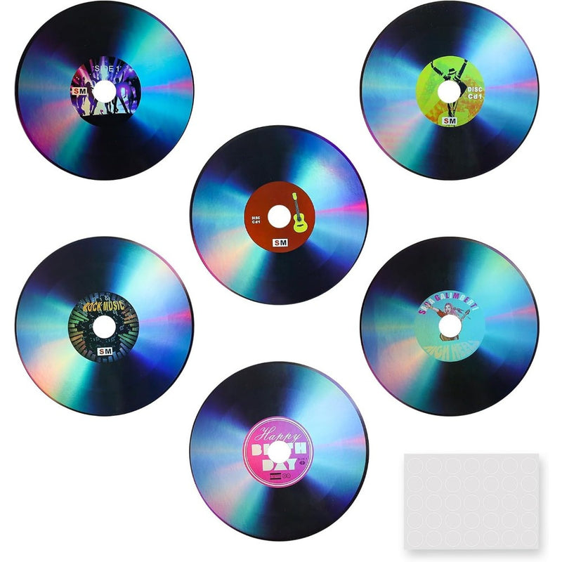 Decoración de Discos de Vinilo en Blanco (Material Cartón), Decoración de Discos de Vinilo