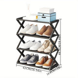 1 pieza de estante de zapatos X con forma de tubo de metal, organizador de almacenamiento de varias capas que ahorra espacio para entrada o pasillo - Montaje fácil, regalo ideal para la organización del hogar, almacenamiento de zapatos en la entrada | Es