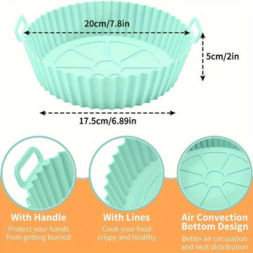 2 piezas de almohadillas para freidora de aire, fáciles de limpiar y anti-suciedad, reutilizables, accesorios para freidoras de silicona, accesorios de cocina, almohadillas desechables para contacto con alimentos