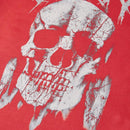 EZwear Camiseta De Manga Larga Tejida Roja Con Estampado De Calavera Y Texto
