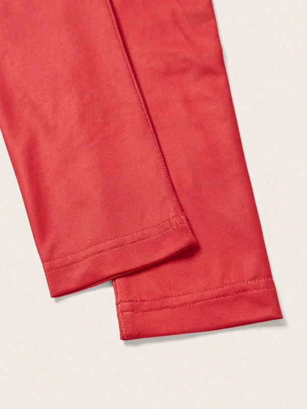 EZwear Camiseta De Manga Larga Tejida Roja Con Estampado De Calavera Y Texto