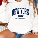 Essnce sudadera con capucha informal con cordon y estampa de letras, talla grande, para otono/invierno