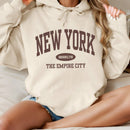 Essnce sudadera con capucha informal con cordon y estampa de letras, talla grande, para otono/invierno