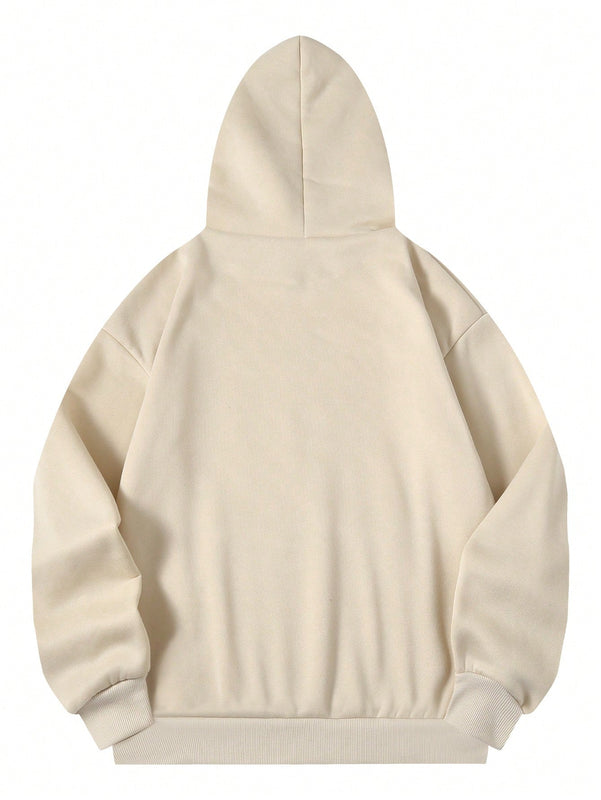 Essnce sudadera con capucha informal con cordon y estampa de letras, talla grande, para otono/invierno