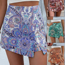 VCAY Skort con estampado de paisley con cremallera lateral